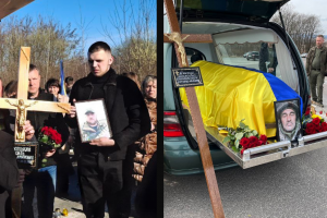 Дрогобиччина прощається з воїнами Василем Піхоцьким та Михайлом Мякушем