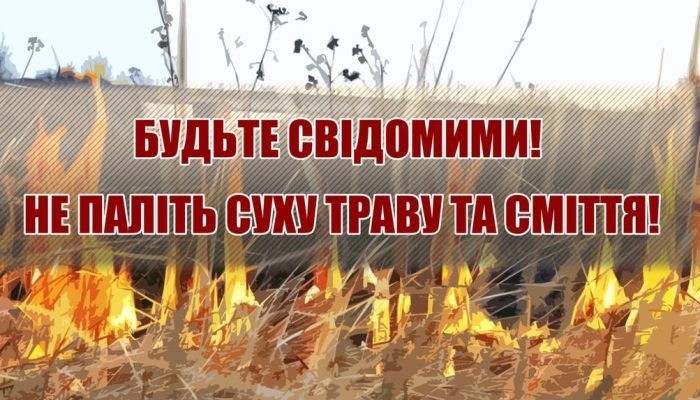Нагадуємо: у країні заборонено спалювати суху траву та листя. За порушення передбачені штрафи