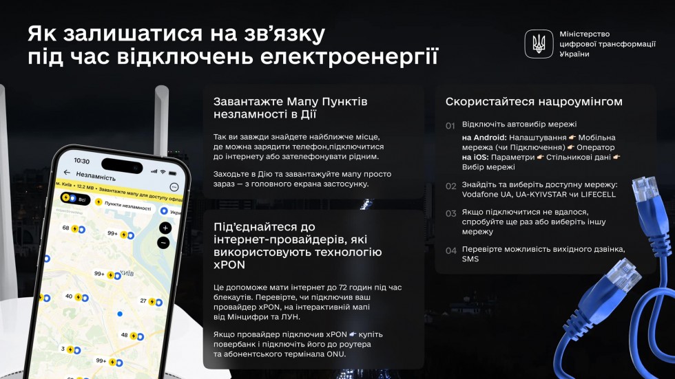 Як не втратити зв’язок та інтернет під час знеструмлень Як не втратити зв’язок та інтернет під час знеструмлень