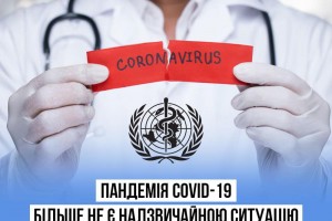 Пандемія COVID-19 більше не є надзвичайною ситуацією у сфері охорони здоровʼя