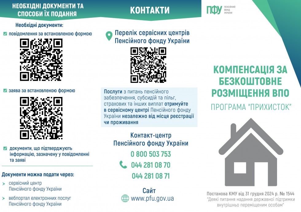 &laquo;Компенсація за безкоштовне розміщення ВПО. Програма &laquo;Прихисток&raquo;
