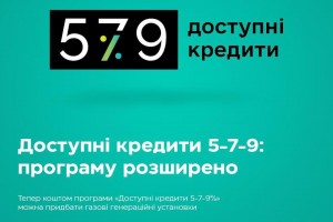 Розширення програми &laquo;Доступні кредити 5-7-9%&raquo;: тепер її коштом можна придбати газові генераційні установки
