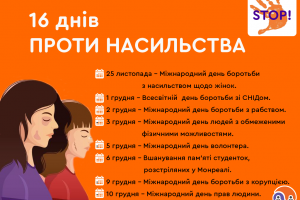 В Україні стартує кампанія &laquo;16 днів проти насильства&raquo;