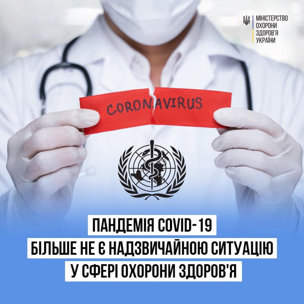 Пандемія COVID-19 більше не є надзвичайною ситуацією у сфері охорони здоровʼя