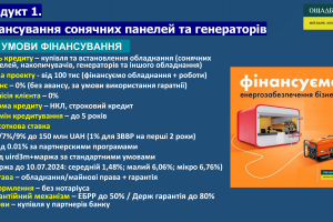Для середнього та великого бізнесу пропонують пільгові кредити на закупівлю енергообладнання Для середнього та великого бізнесу пропонують пільгові кредити на закупівлю енергообладнання