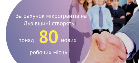 За рахунок мікрогрантів на Львівщині створять понад 80 нових робочих місць